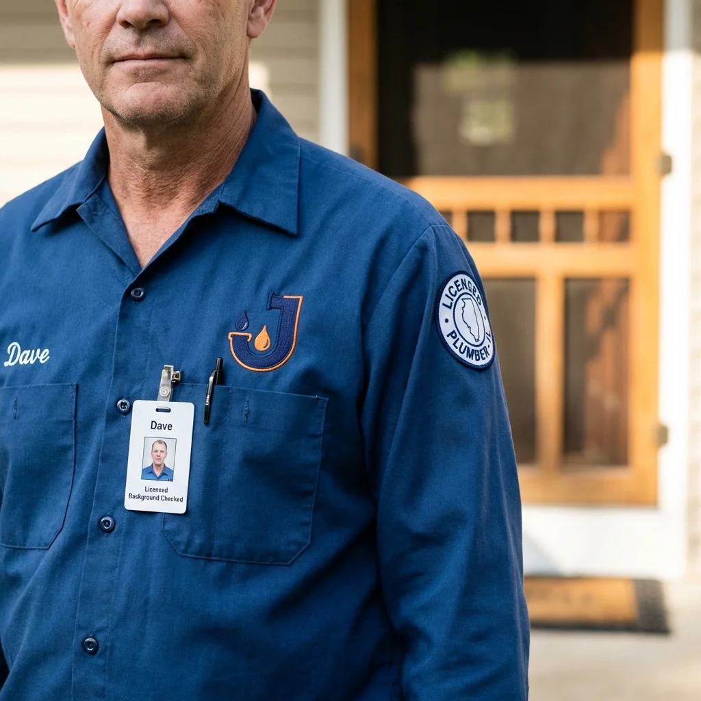 Licensed plumber showing ID badge in Colorado City, TX
